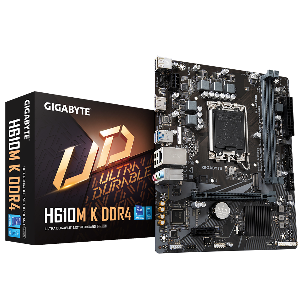 TARJETA MADRE GIGABYTE H610MK MATX SOCKET 1700 2X DDR4-3200 MAH D-SUB | HDMI | 12VA | 13VA | 14VA