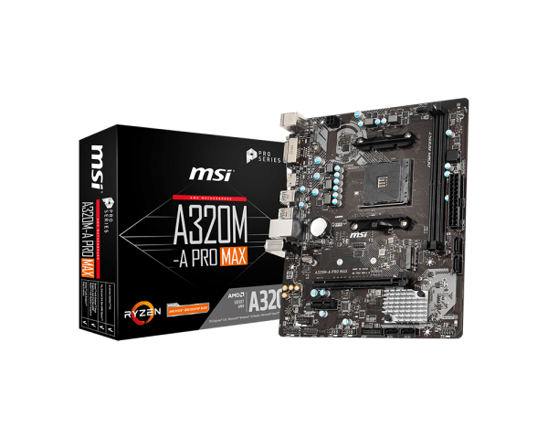 TARJETA MADRE MSI A320M-A PRO MAX AM4 2XDDR4 1XPCI-E 1XM.2