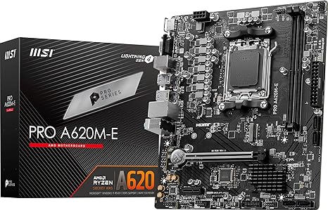 TARJETA MADRE MSI A620M-E PRO SOCKET AM5 RYZEN 8000|7000 2XDDR5 6X USB 3.0 4X SATA 6G M.2 PCI-E X16