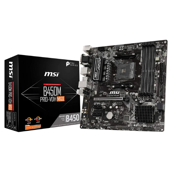 TARJETA MADRE MSI B450M PRO VHD MAX AM4 4XDDR4 2666 VGA HDMI