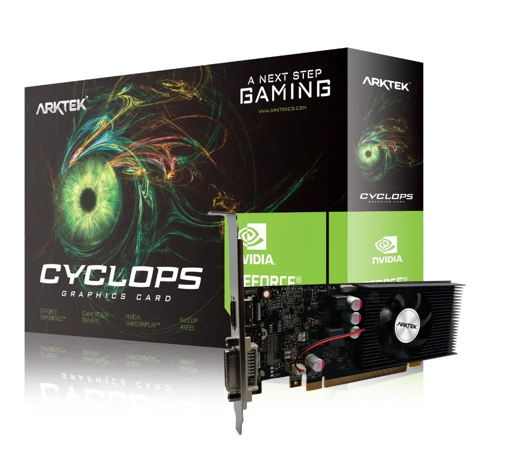 TARJETA VIDEO ARKTEK GAMING CYCLOPS GFORCE GT1030 4GB DDR4 64 BITS 1152MHZ 300W HDMI | DVI NEGRO