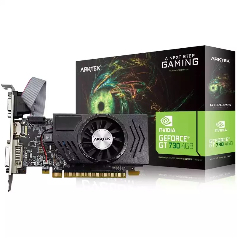 TARJETA VIDEO ARKTEK GAMING GEFORCE GT730 4GB DDR3 128BIT 700MHZ HDMI | DVI | VGA