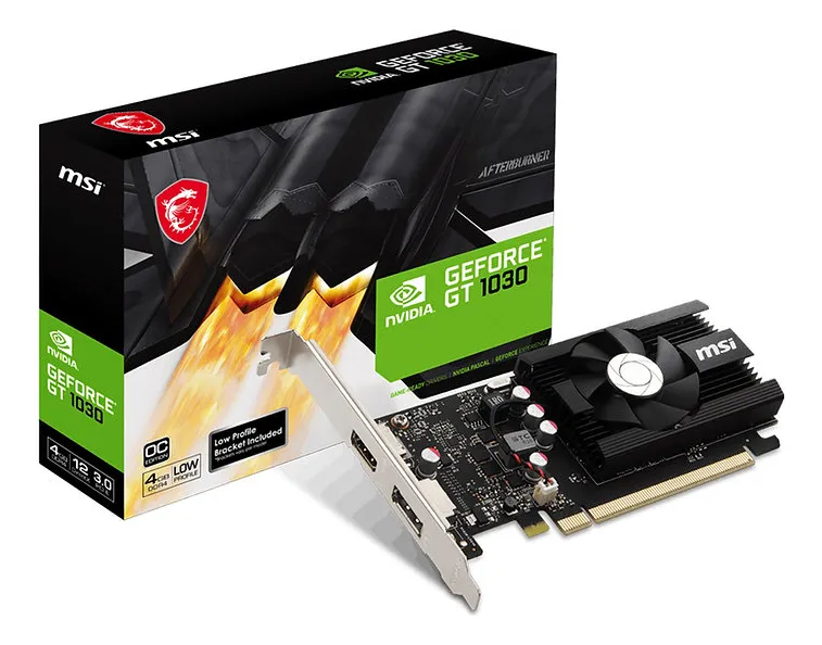 TARJETA VIDEO MSI GFORCE GT1030 4GB LP OC DDR4 DISPLAYPORT|HDMI.