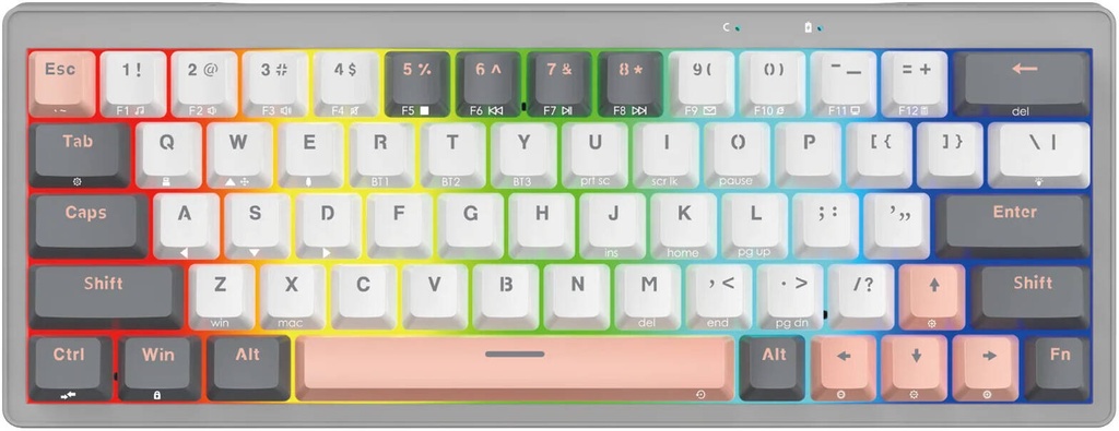 TECLADO FANTECH ATOM PRO63 MK912 INALAMBRICO MERCURY SWITCH RED