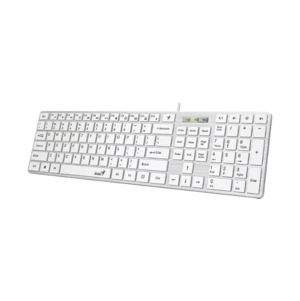 TECLADO GENIUS SLIMSTAR 126 | MULTIMEDIA | ESPAÑOL | USB | BLANCO