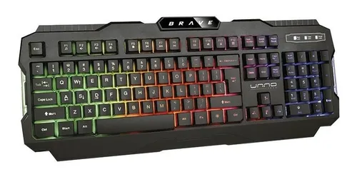 TECLADO UNNO TEKNO GAMING BRAVE USB OPTICO KB6781BK