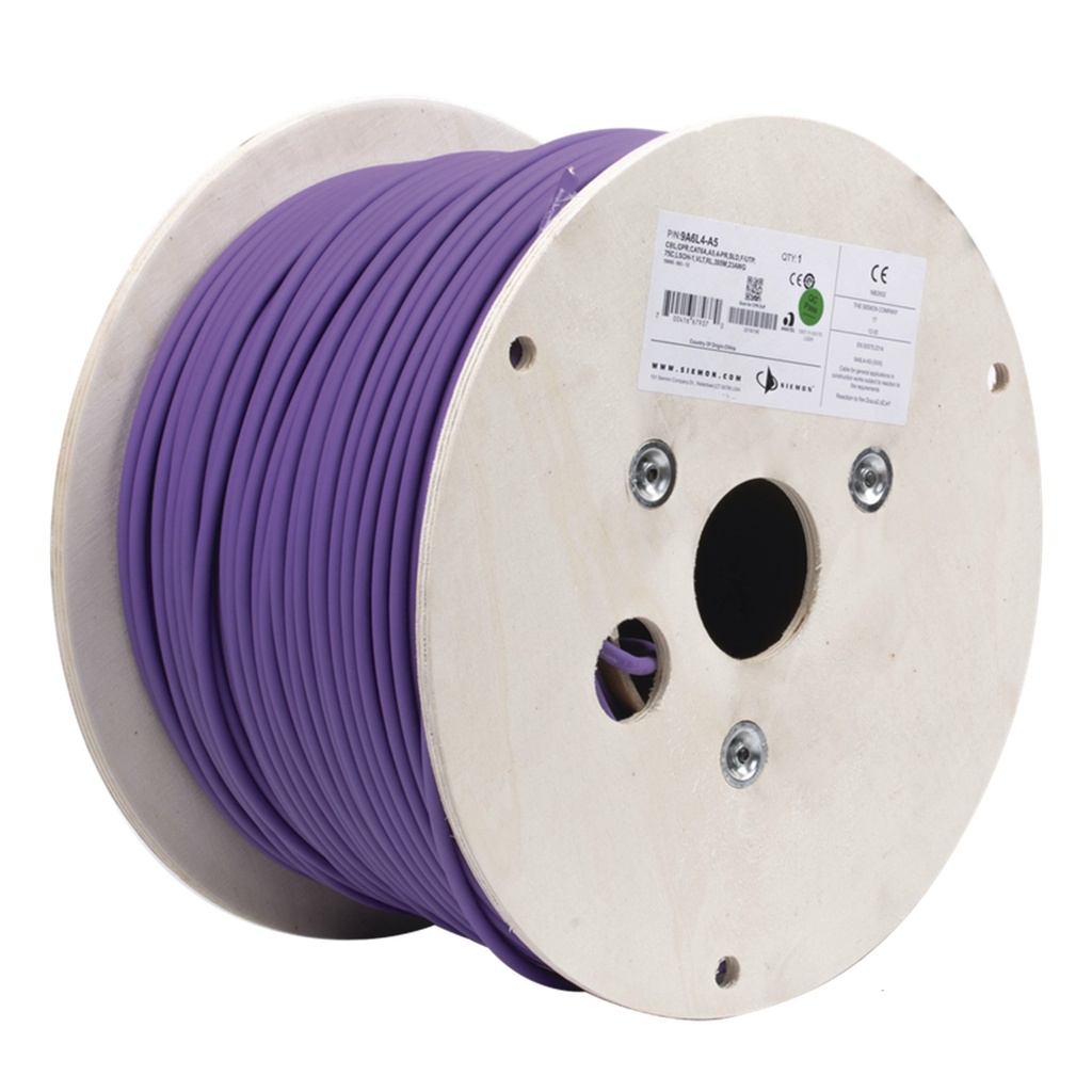 CABLE UTP SIEMONS CAT6A F/ VIOLETA 305 METROS CERTIFICADO 9A6L4-A5                                                   