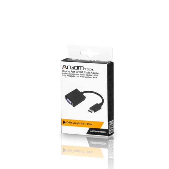 ADAPTADOR ARGOM DISPLAY PORT MACHO A VGA HEMBRA                                                                      