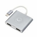 ADAPTADOR | UNNO TEKNO | USB C A DOBLE HDMI | 4K | HB1103SV