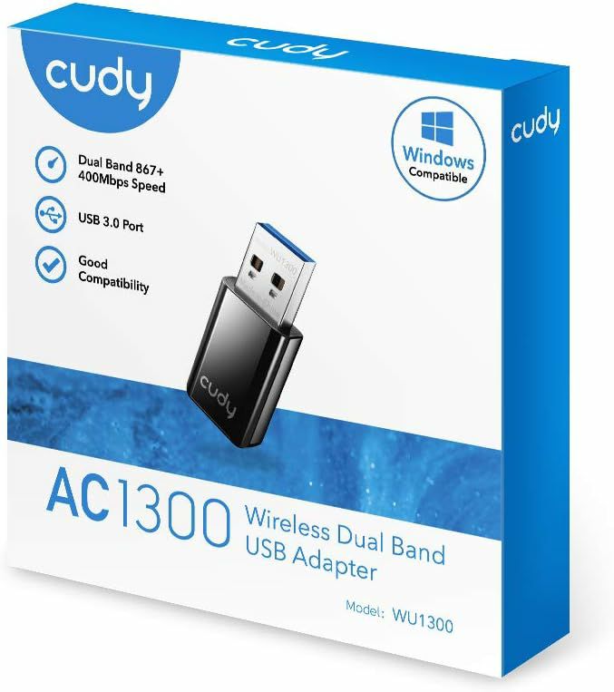 ADAPTADOR USB WIFI CUDY WU1300S DUAL BAND AC1300 USB 3.0