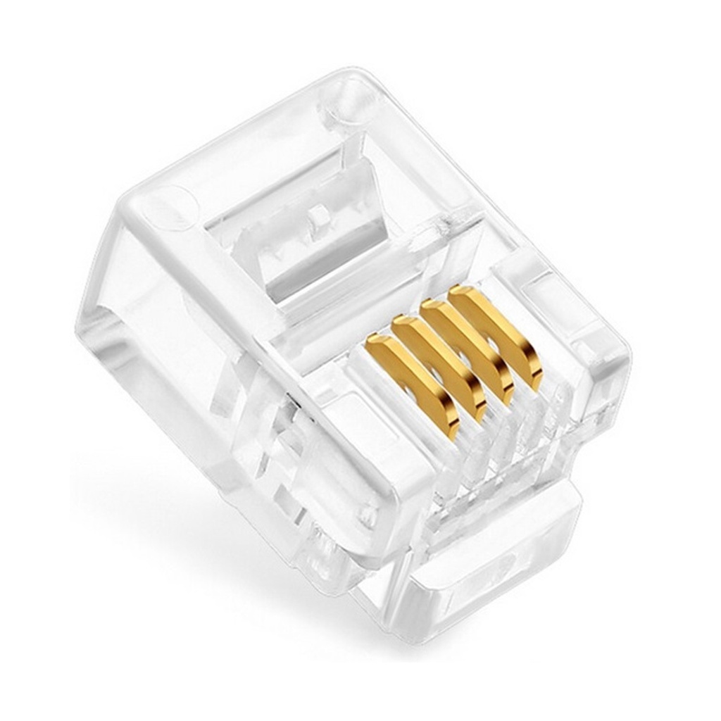 CONECTOR RJ11 CAT3 QNET MODULAR PLUG CAT3-6P4C PAQUETE 100 UNIDADES