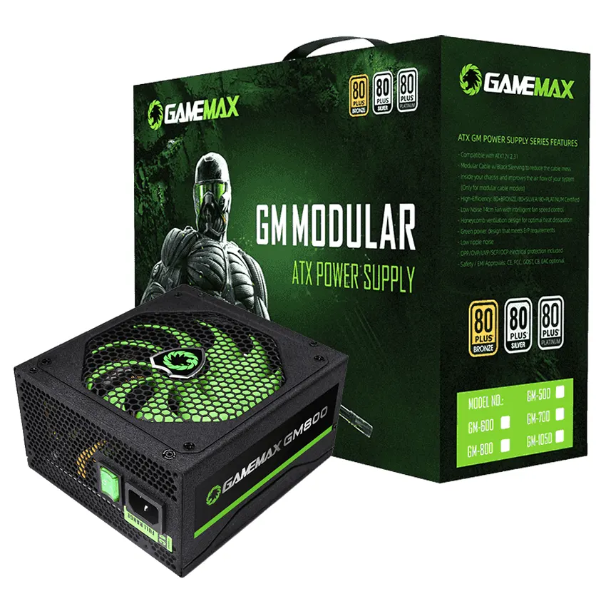 FUENTE DE PODER | ATX MODULAR | GAMEMAX | 800W | 80+ BRONZE SEMI MODULAR | GM-800