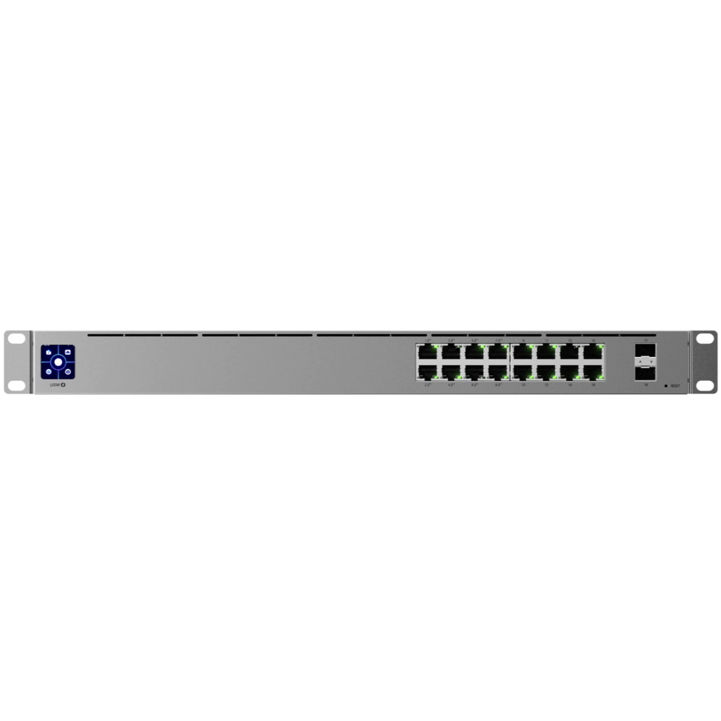 USW-16-POE UBIQUITI SWITCH UNIFI 16 PUERTOS POE 32W GIGABIT + 2 SFP PANTALLA TOUCH CONMUTACION HASTA 36GPS