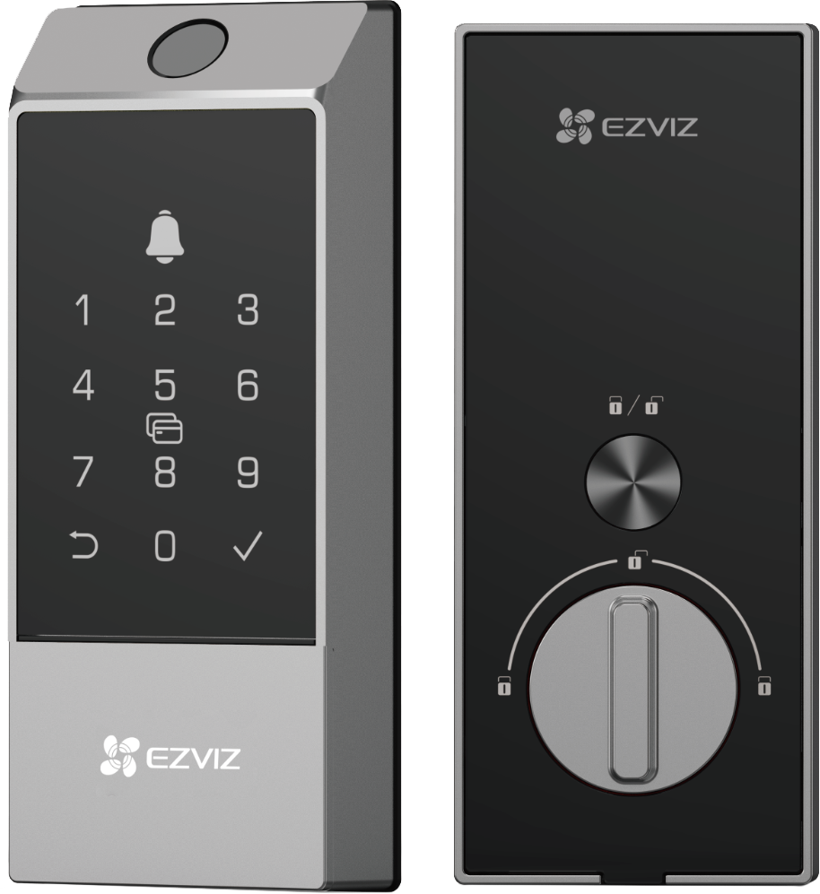 CERRADURA DE CERROJO INTELIGENTE CON TECLADO / WIFI/ BLUETOOTH Y HUELLA DIGITAL  EZVIZ CS-DL04-R100-WBCP-GR