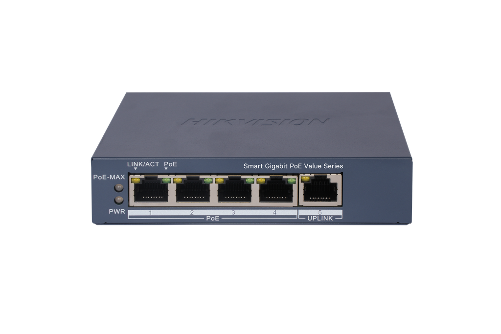 SWITCH HIKVISION NO GESTIONABLE GIGABIT 4 PUERTOS POE DS-3E1505P-EI|M | ESCRITORIO | 45W | HASTA 300 METROS