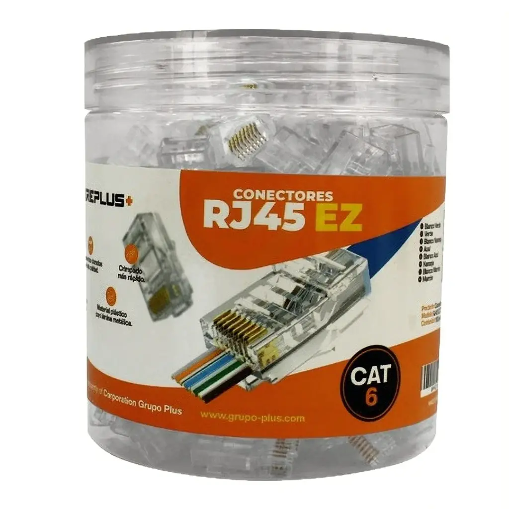 CAJA DE CONECTORES RJ45 CAT 6 100 UNIDADES YC-CAT6-X100