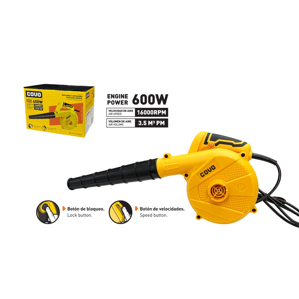 SOPLADORA Y ASPIRADORA | ELECTRICA PORTATIL | COVO | 600W | CV-BL-600W