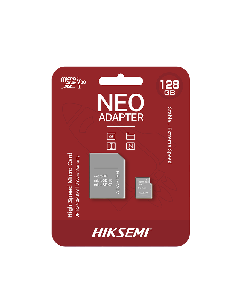 MEMORIA MICRO SD HIKVISION 128GB HIKSEMI CLASE 10 UHS-I CON ADAPTADOR HS-TF-C1-128G