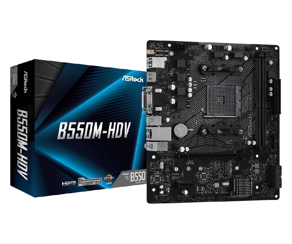 TARJETA MADRE ASROCK B550M-HDV SOCKET AM4 2X DDR4 | M.2 | 4 SATA | PCIE X16