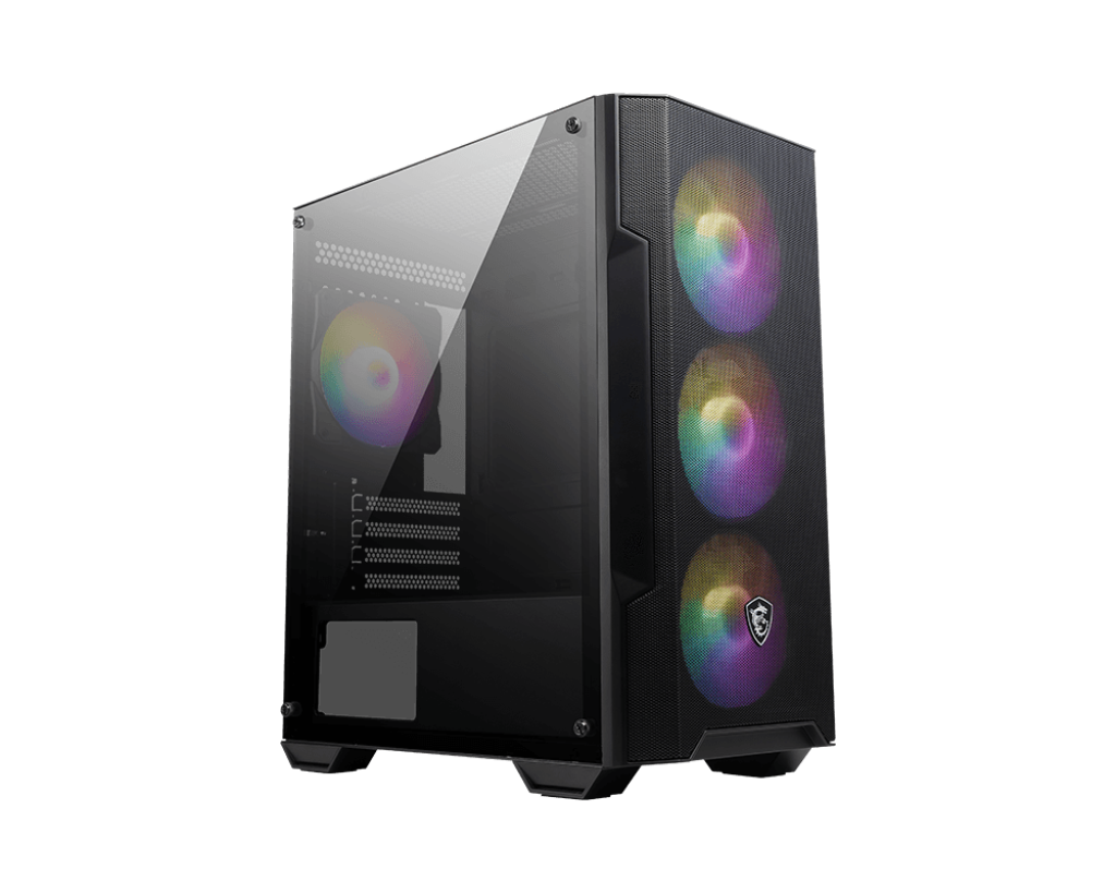 CASE GAMER MSI MAG FORCE M100A ATX | 3X USB | 1 HD AUDIO | 4X FAN 120MM | RGB | ACRILICO NEGRO