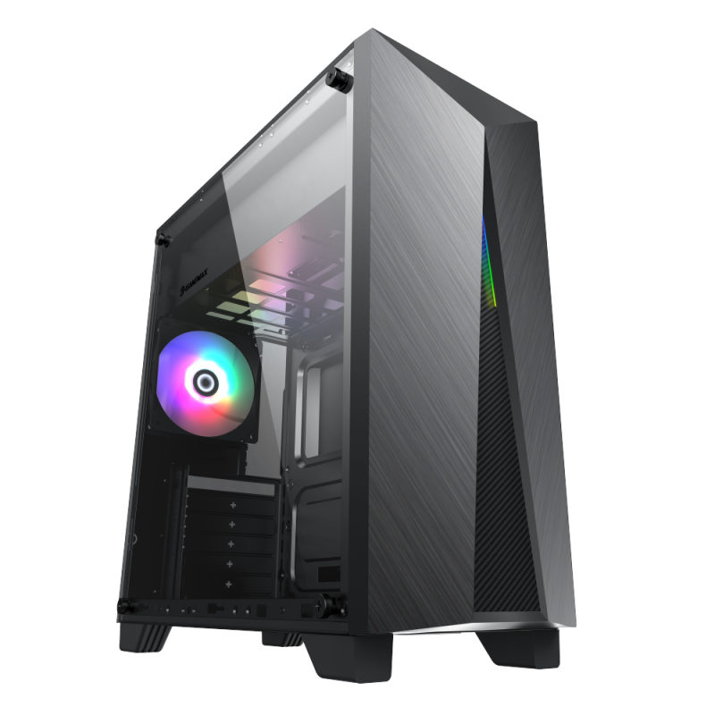 CASE GAMEMAX NOVA N6 GAMING ATX NEGRO | 2 USB | 1 HD AUDIO | 1 FAN LED FRGB REAR | LATERAL VIDRIO