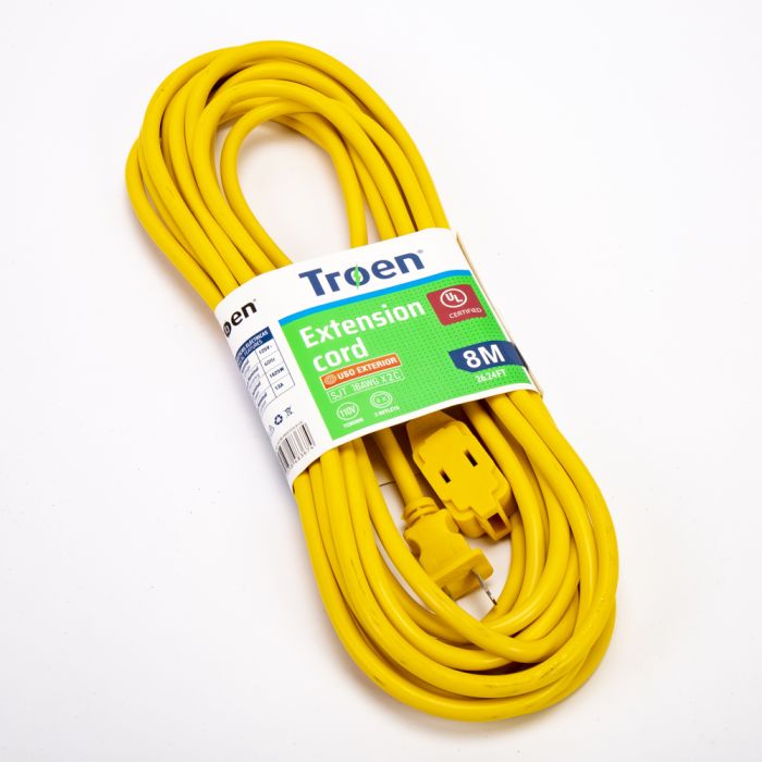 EXTENSION ELECTRICA TROEN 8MTS CALIBRE 16AWG MAXIMO 10 AMPER NARANJA | AMARILLO A136-R2723-8