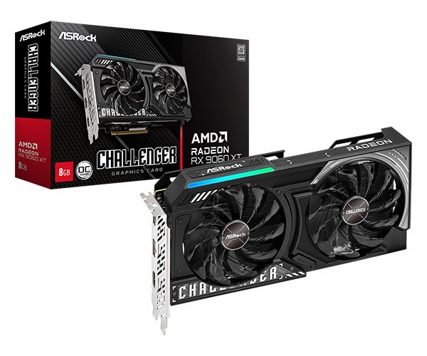 TARJETA DE VIDEO ASROCK AMD RADEON RX 9060XT SL 8GB OC GDDR6 128BIT 2780MHZ 550W HDMI DISPLAY PORT BLANCO