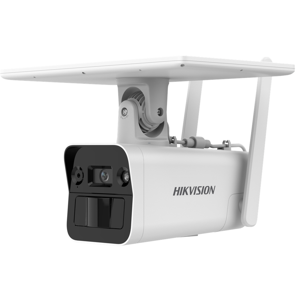 CAMARA BULLET IP HIKVISION 4MP DS-2XS2T41G1-ID|4G|C05S07 | 4MM | 4K | ALIMENTADA CON PANEL SOLAR | CONEXION DE RED 4G | LUZ BLANCA 30MTS | EXTERIOR IP67 | RESISTENTE AL VIENTO NIVEL 12 | WDR 120DB | 64GB EMMC | SOPORTA BATERIA DE LITIO RECARGABLE (NO INCLUIDA)