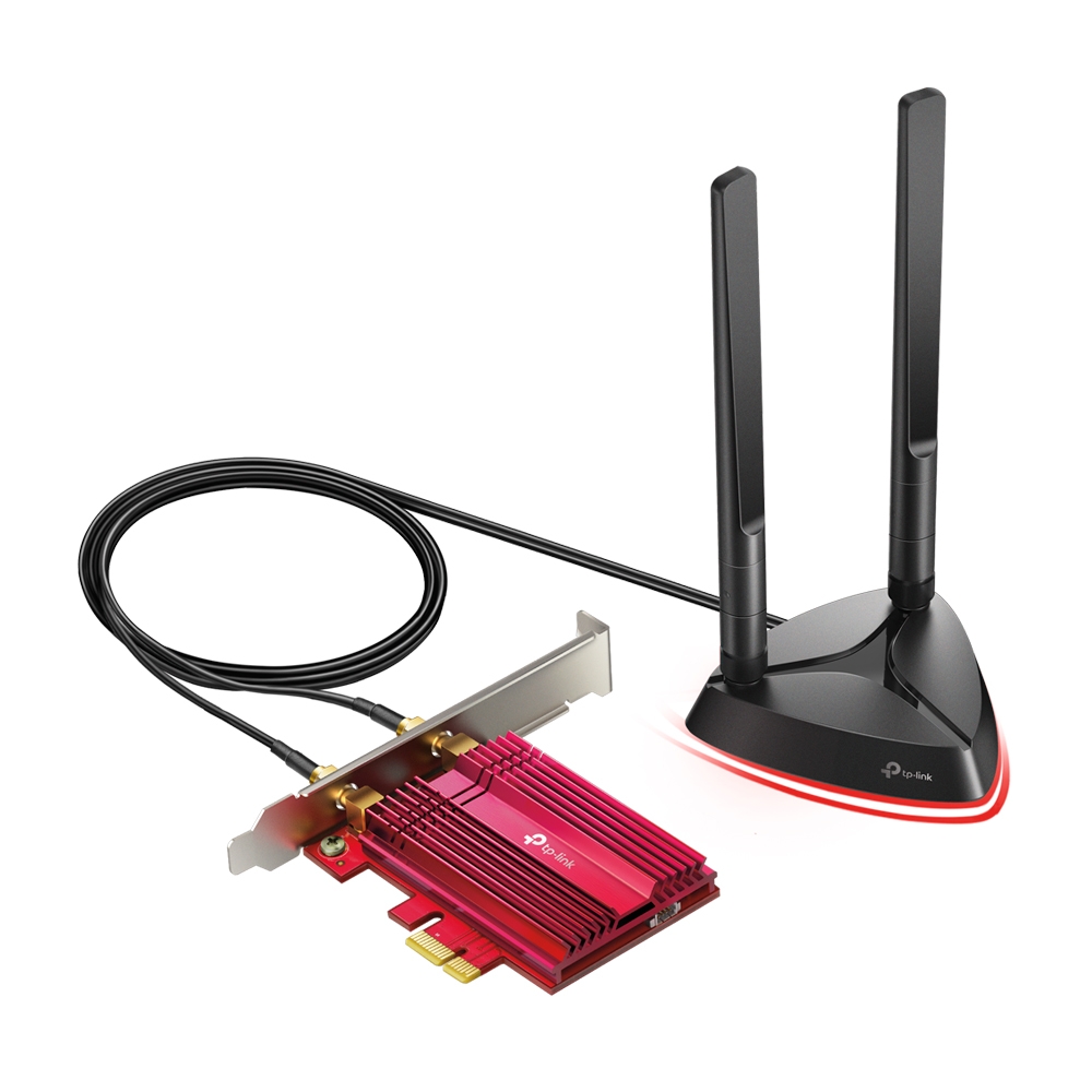 TARJETA DE RED TP-LINK TX3000E ADAPTADOR WIFI 6 BLUETOOTH 5.2 PCI EXPRESS GIGABIT AX3200 2 ANTENAS EXTERNAS MAGNETICAS