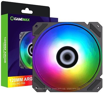 FANCOOLER VENTILADOR GAMEMAX FN-12RAINBOW-C9 | LED ARGB | 1200RPM | 12CM | NEGRO | FN-12RAINBOW-C9