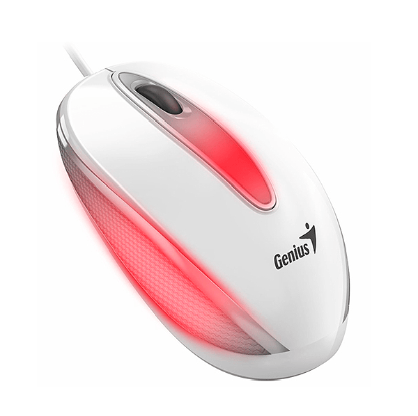 MOUSE GENIUS DX-MINI | 1000DPI | 3 BOTONES | AMBIDIESTRO | RGB LED | USB BLANCO
