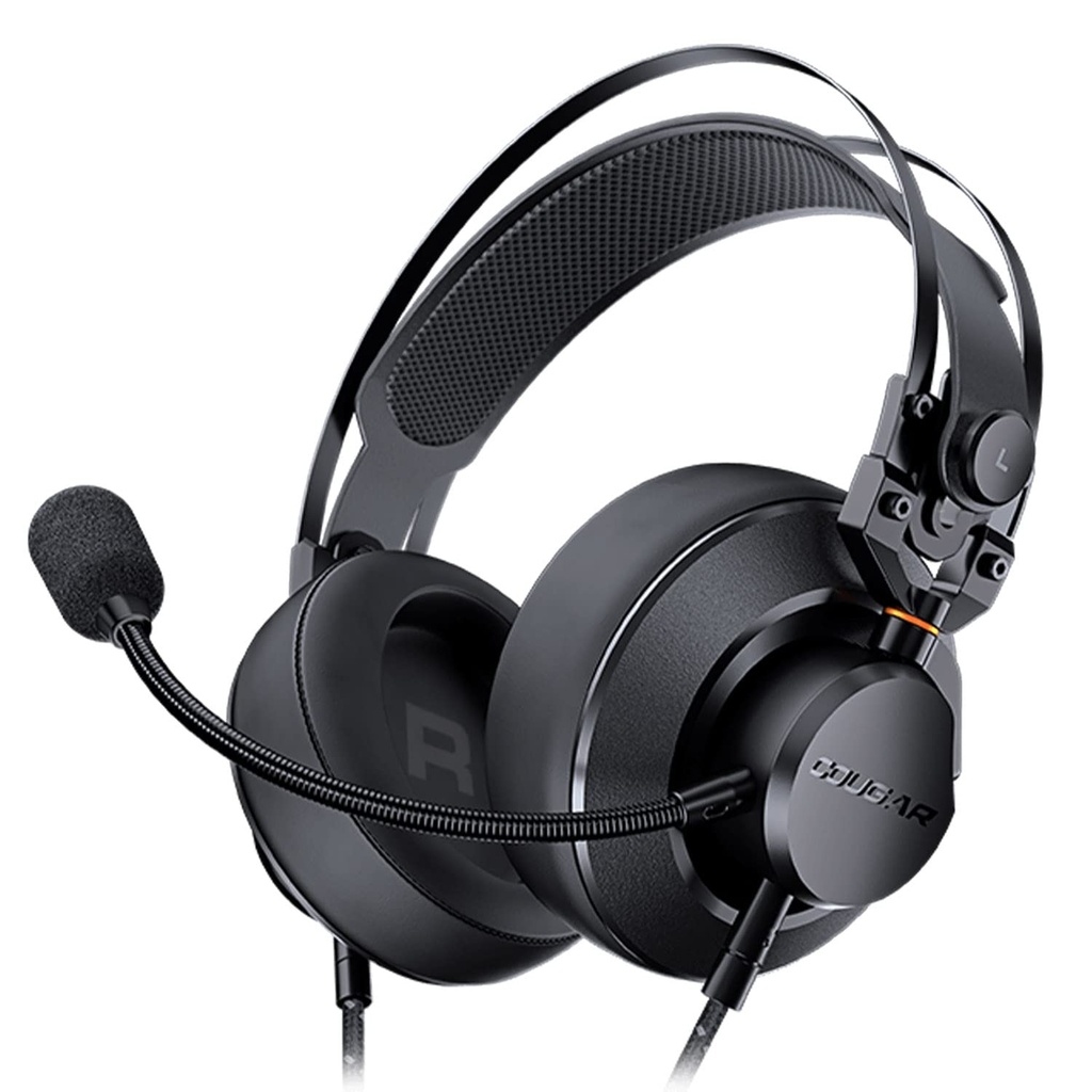 AUDIFONOS CON MICROFONO COUGAR GAMING VM410 CLASSIC | 3.5MM | RGB | MULTIPLATAFORMA | USB | NEGRO | CANCELACION DE RUIDO