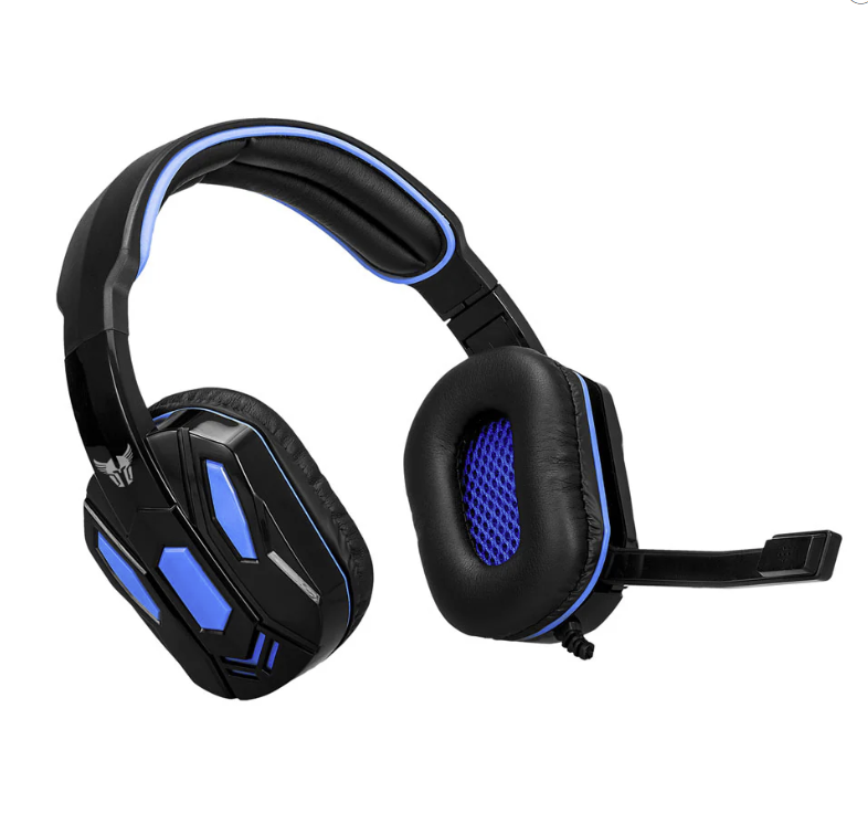 AUDIFONOS CON MICROFONO ARGOM GAMING COMBAT | USB 2.0 | NEGRO-AZUL | ARG-HS-2845BK