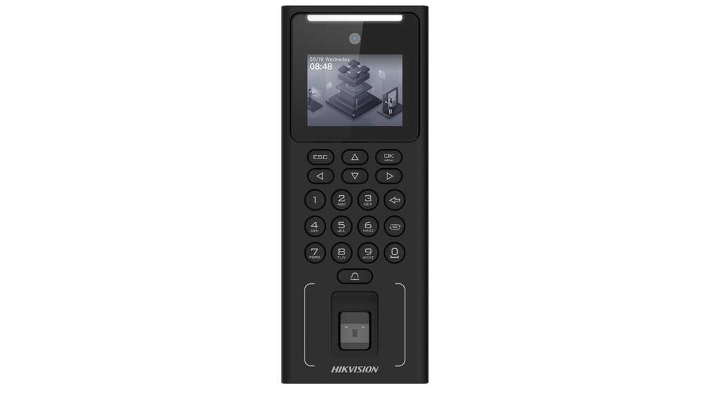 TERMINAL DE ACCESO Y ASISTENCIA BIOMETRICO FACIAL DS-K1T321MFWX-B|S |WIFI | RJ45 | 500 ROSTROS | 3000 HUELLAS | AUDIO | 3000 TARJETAS
