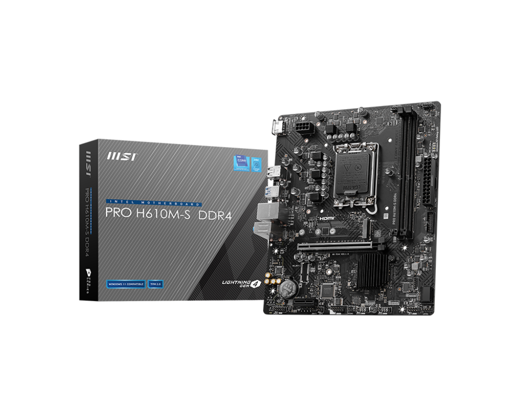 TARJETA MADRE MSI H610M-S | DDR5 | LGA 1700 | 2X SATA | 1X M.2 | PCIEXPRESS | HDMI | 14TH|13TH|12TH