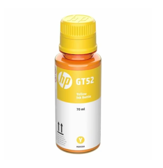 BOTELLA DE TINTA ORIGINAL HP GT52 PARA IMPRESORA SMART TANK 315|415|510|515|519|550|580|610 SERIES AMARILLO 90ML