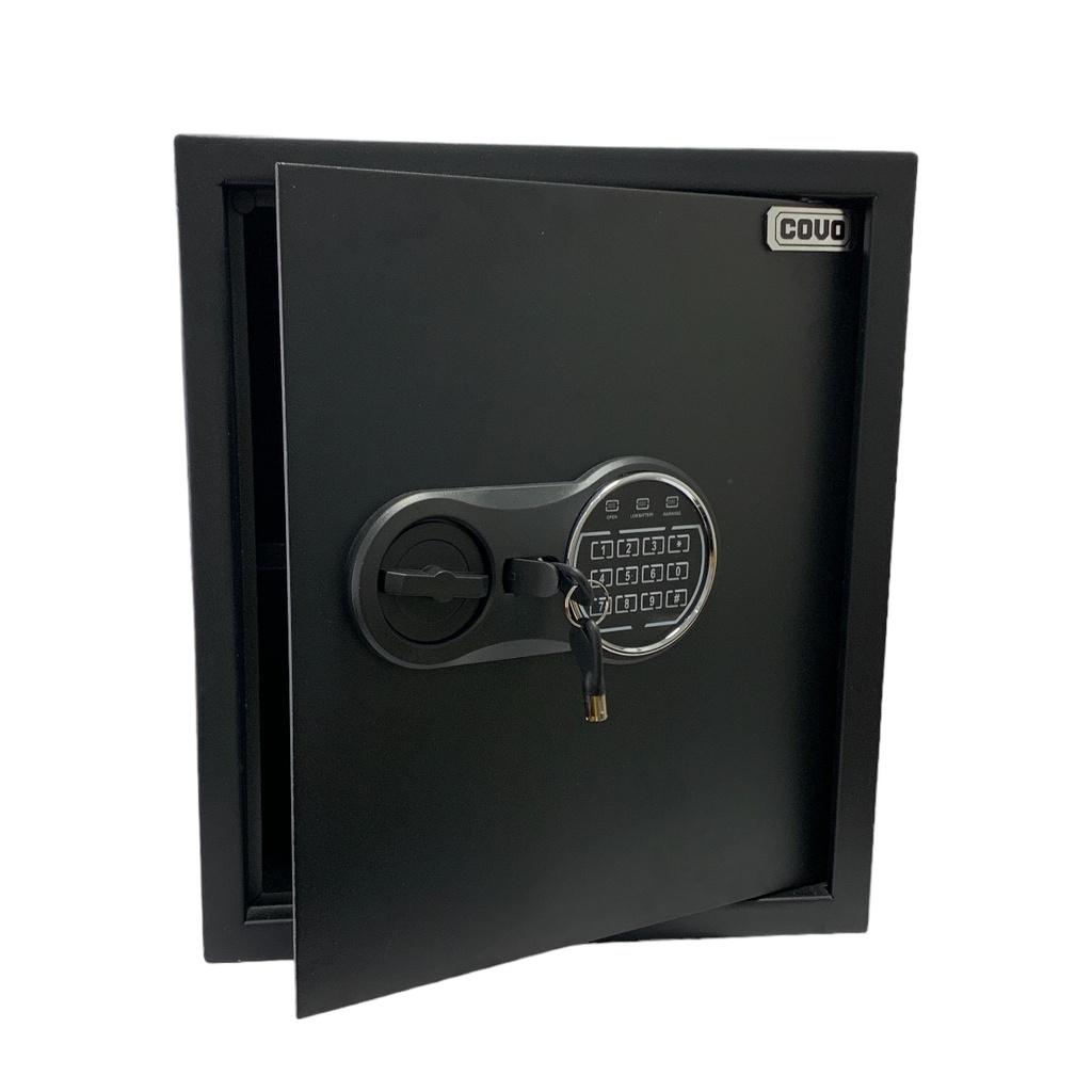 CAJA DE SEGURIDAD ELECTRONICA | 40 X 35CM | COVO | PERNOS DE ACERO INOXIDABLE | CODIGO HASTA 8 DIGITOS | LLAVE DE EMERGENCIA | BATERIAS NO INCLUIDAS | CV-SFB-4035