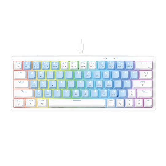 TECLADOFANTECH ATOM X63 MK611 CABLEADO (AME AZUL) SW-ROSIE