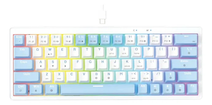 TECLADO FANTECH ATOM X63 MK611 CABLEADO (AME BLANCO) SW-TARO