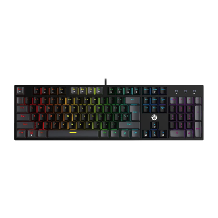 TECLADO | FANTECH | ATOM | 104 | MK886V2 | CABLEADO | NEGRO | SW-ROJO