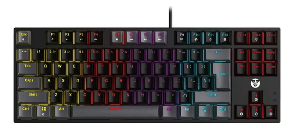 TECLADO FANTECH ATOM87 MK876V2 CABLEADO GRIS SW-AZUL
