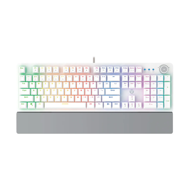 TECLADO FANTECH MAX POWER MK853V2 CABLEADO BLANCO SW-AZUL