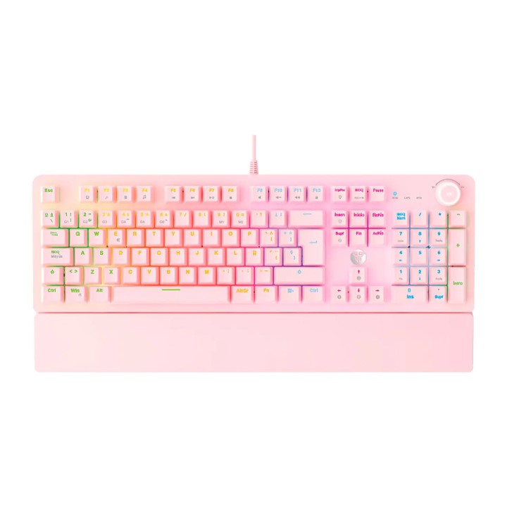 TECLADO FANTECH MAX POWER MK853V2 CABLEADO ROSADO SW-AZUL
