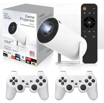 PROYECTOR PORTATIL TV GAME WIFI CON 2 CONTROLES Y JUEGOS INTEGRADOS FULLHD