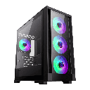 CASE GAMING GAMEMAX DEFENDER TG | MICRO ATX | USB 3.0 | USB 2.0 | HD AUDIO | 4X FAN ARGB | LATERAL VIDRIO TEMPLADO | NEGRO