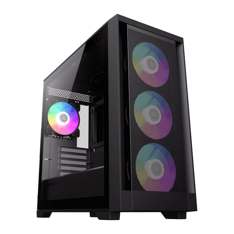 CASE GAMING GAMEMAX DEFENDER MB | MICRO ATX | USB 3.0 | USB 2.0 | HD AUDIO | 4X FAN ARGB | FRONTAL MALLA | LATERAL VIDRIO TEMPLADO