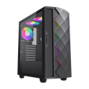 CASE GAMING GAMEMAX DIAMOND CP | ATX | USB 3.0 + 2 USB 2.0 | HD AUDIO | 4X FAN ARGB | LATERAL VIDRIO TEMPLADO | NEGRO