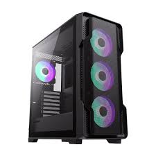 CASE GAMING GAMEMAX SIEGE | E-ATX | USB 3.0 + 2 USB 2.0 | HD AUDIO | 4X FAN ARGB | LATERAL VIDRIO TEMPLADO | NEGRO