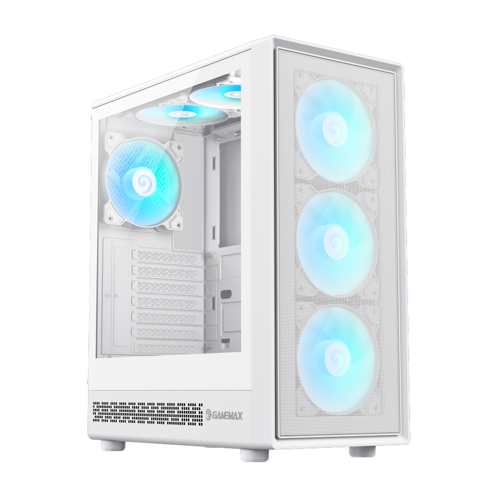 CASE GAMING GAMEMAX STORM 2 AB | ATX | USB 3.0 USB TIPO C | HD AUDIO | 6 FAN ARGB | F.MESH | VIDRIO TEMPLADO | BLANCO
