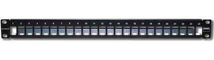 PATCH PANEL TERA-MAX SIEMON 24 PUERTOS MODULAR VACIO PLANO COLOR NEGRO 1RU TM-PNLZ-24-01
